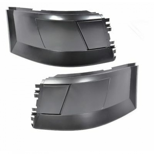 Volvo VNL Truck LH & RH Side Extension Corner Bumper w/o Fog Light Hole Set Pair